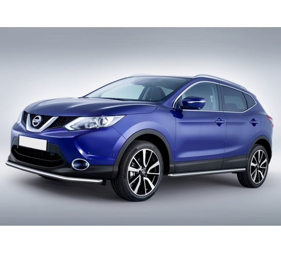 Защита переднего бампера d57 Rival для Nissan Qashqai II 2014-2019 2019-н.в., нерж. сталь, R.4118.001 1