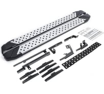 Пороги "Bmw-Style круг" Rival для Toyota Highlander U50 2013-2020, 180 см, 2 шт., алюминий, D180AL.5706.1