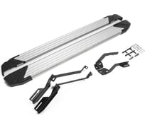 Пороги "Silver" Rival для Ford Explorer V 2010-2019, 193 см, 2 шт., алюминий, F193AL.1802.1