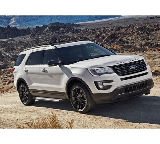 Пороги "Silver" Rival для Ford Explorer V 2010-2019, 193 см, 2 шт., алюминий, F193AL.1802.1