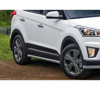 Защита порогов d57 Rival для Hyundai Creta 2016-2020 2020-н.в., нерж. сталь, 2 шт., R.2310.005