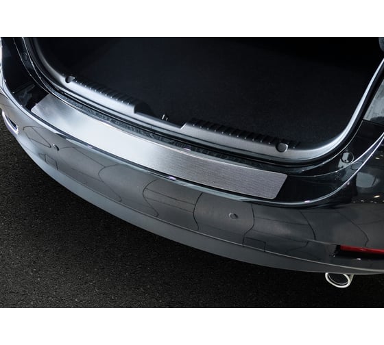 Накладка на задний бампер Rival для Mazda 6 GJ рестайлинг 2015-2018 2018-н.в., нерж. сталь, NB.3802.1