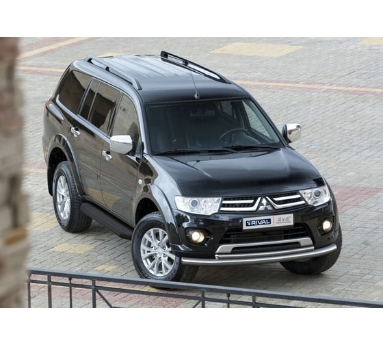 Пороги Rival Premium-Black Mitsubishi Pajero Sport II 2008-2016, 2 шт., A173ALB.4003.1