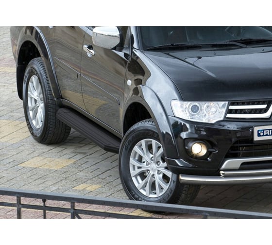 Пороги Rival Premium-Black Mitsubishi Pajero Sport II 2008-2016, 2 шт., A173ALB.4003.1
