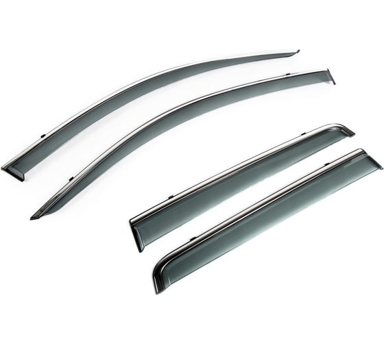 Дефлекторы окон с молдингом Rival для Mitsubishi Outlander III 2012-2018 2018-н.в., литьевой ПММА, 4 шт., 84002001 1
