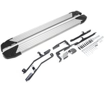 Пороги "Silver" Rival для Hyundai Santa Fe III 2012-2018/Santa Fe Premium 2015-2016, 180 см, 2 шт., алюминий, F180AL.2305.2