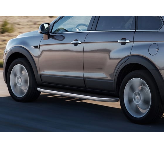 Пороги "Premium" Rival для Chevrolet Captiva I рестайлинг 2011-2016/Opel Antara I рестайлинг 2010-2017, 173 см, 2 шт., алюминий, A173ALP.4201.1