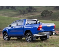 Защита заднего бампера d76+d42 уголки Rival для Toyota Hilux VIII (кроме Exclusive) 2015-2018, нерж. сталь, 2 части, R.5716.009