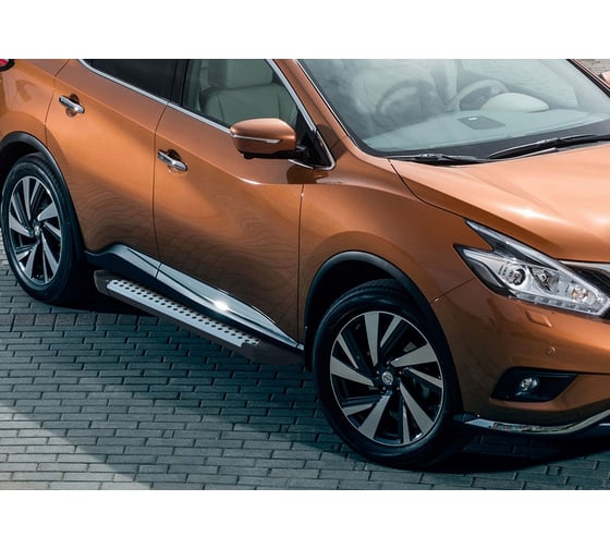 Алюминиевые пороги Bmw-Style круги Rival для Nissan Murano III 2016, 2 шт., D180AL.4108.3