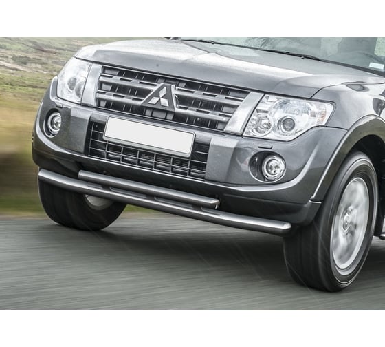 Защита переднего бампера d76+d57 Rival Mitsubishi Pajero IV 2011-2014 2014, R.4002.009