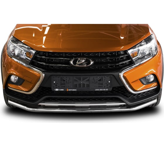 Защита переднего бампера d42 Rival для Lada Vesta I универсал Cross 2017, R.6007.002