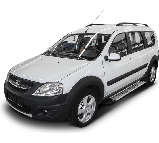 Пороги "Bmw-Style круг" Rival для Lada Largus универсал 2012-2021/Largus Cross универсал 2014-2021, 193 см, 2 шт., алюминий, D193AL.6001.2