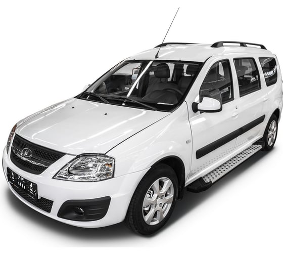 Пороги "Bmw-Style круг" Rival для Lada Largus универсал 2012-2021/Largus Cross универсал 2014-2021, 193 см, 2 шт., алюминий, D193AL.6001.2