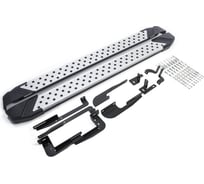 Пороги "Bmw-Style круг" Rival для Hyundai ix35 2010-2015/Kia Sportage III 2010-2016, 173 см, 2 шт., алюминий, D173AL.2303.2