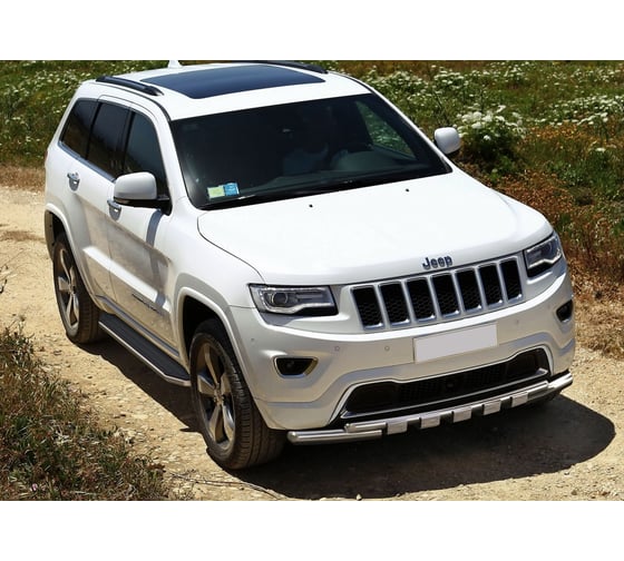 Пороги "Premium" Rival для Jeep Grand Cherokee WK2 2010-2018 2018-н.в., 160 см, 2 шт., алюминий, A160ALP.2703.1