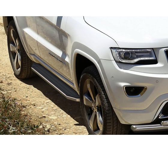 Пороги "Premium" Rival для Jeep Grand Cherokee WK2 2010-2018 2018-н.в., 160 см, 2 шт., алюминий, A160ALP.2703.1