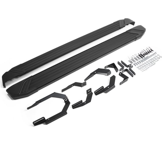 Алюминиевые пороги Rival Black для Toyota Rav4 IV /CA40/ 2013-2015, 2 шт., F173ALB.5705.3