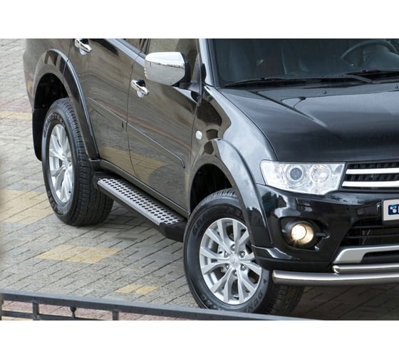 Пороги Rival Bmw-Style круги Mitsubishi Pajero Sport II 2008-2016, 2 шт., D173AL.4003.1