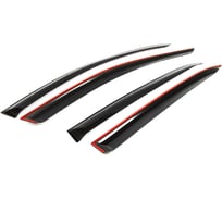 Дефлекторы окон Rival Premium для Skoda Superb II рестайлинг лифтбек 2013-2015, листовой ПММА, 4 шт., 35104001