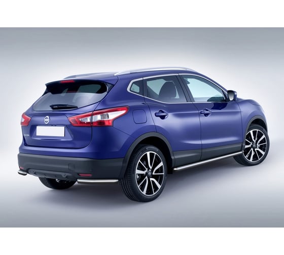 Защита заднего бампера d57 уголки Rival для Nissan Qashqai II 2014-2019 2019-н.в., нерж. сталь, 2 части, R.4118.004 1
