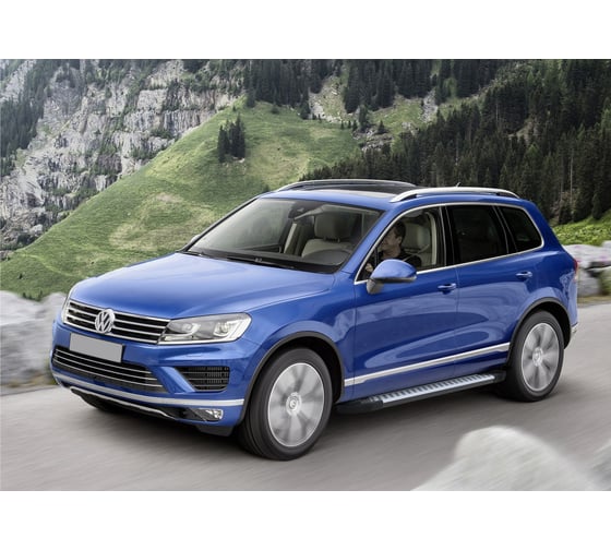 Алюминиевые пороги Rival Bmw-Style круги VW Touareg II 2010-2018, 193 см, 2 шт., D193AL.5801.3