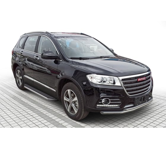 Пороги "Premium" Rival для Haval H6 2014-2020, 173 см, 2 шт., алюминий, A173ALP.9402.1