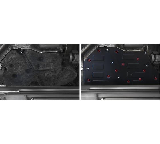 Защита топливного бака АвтоБРОНЯ Volkswagen Teramont 4WD 2018, с крепежом, 111.05862.1