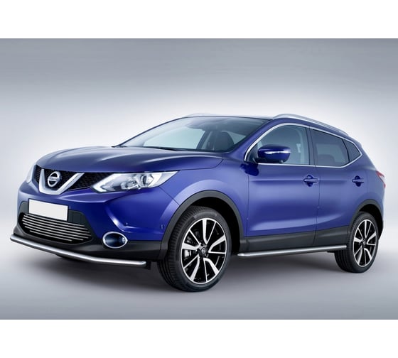 Решетка бампера Rival d10 для Nissan Qashqai II 2013-2017, нержавеющая сталь, G.4118.001