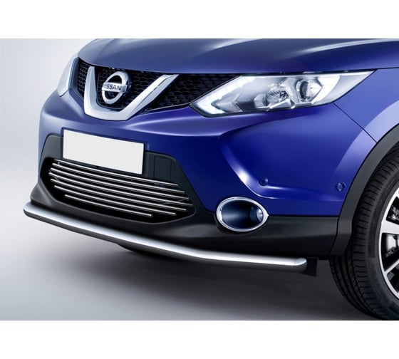 Решетка бампера Rival d10 для Nissan Qashqai II 2013-2017, нержавеющая сталь, G.4118.001