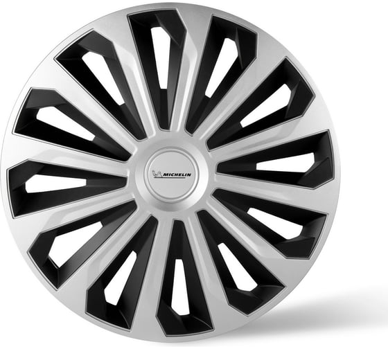 Колесные колпаки MICHELIN 16", "Космо", цвет: серебристо-черный, 4 шт. 300272