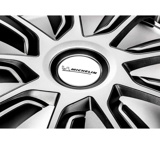 Колесные колпаки MICHELIN 16", "49 Верон", цвет: серебристо-черный, 4 шт. 300723