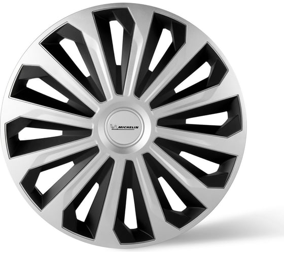 Колесные колпаки MICHELIN 14", "Космо", цвет: серебристо-черный, 4 шт. 300270