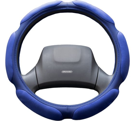 Оплетка SKYWAY Sponge classic 6 подушечек, L, синяя, замша S01101012