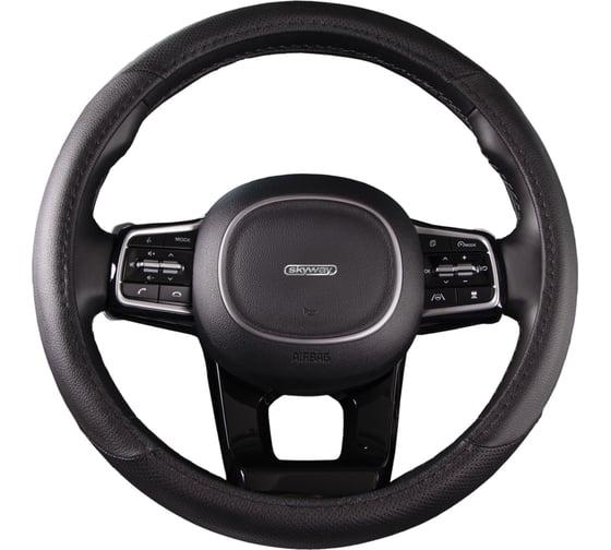 Оплетка SKYWAY Crome-1 M, черная, экокожа S01102055
