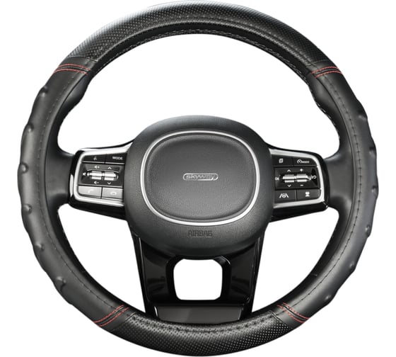 Оплетка SKYWAY Carbon-2 M, черная, экокожа S01102426 1