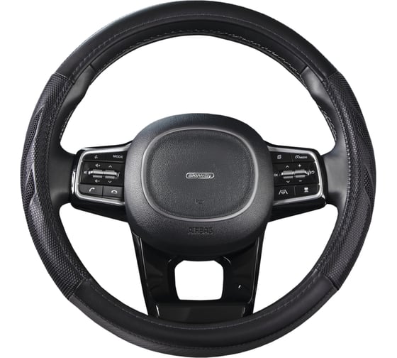 Оплетка SKYWAY Racer-3 M, черно/серая, экокожа S01102423 1