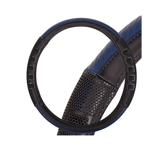 Оплетка SKYWAY Racer-3 M, черно/синяя, экокожа S01102422 1