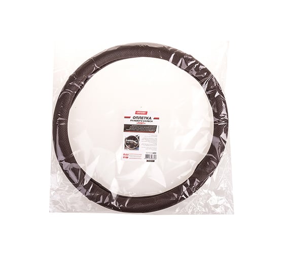 Оплетка SKYWAY Port M, коричневая, строчка кремовая, экокожа S01102453