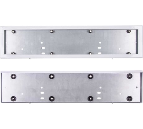 Рамка для номера SKYWAY металл, антивандал, белая, без надписи, с крепежом и резиновыми втулками S04101001