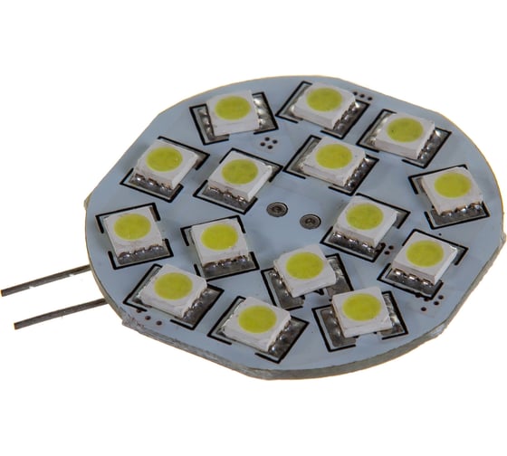 Автолампа диод SKYWAY G4, 15 SMD диодов, 1-контакт, белая, габариты, стопы S08201208