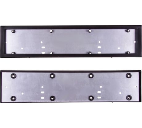 Рамка для номера SKYWAY металл, антивандал, черная, без надписи с крепежом S04101004