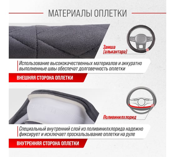 Оплетка SKYWAY Hit-1 M, серая, замша S01101049