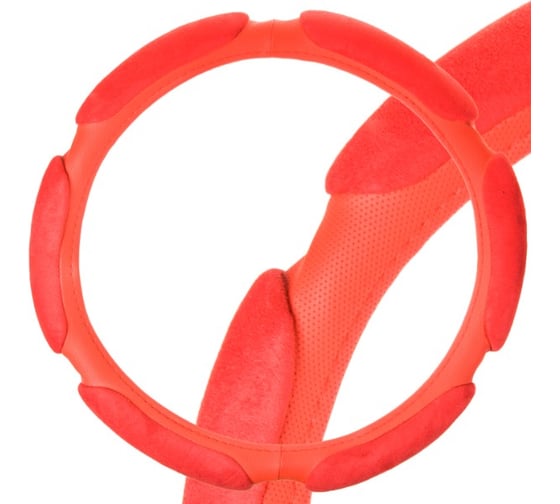 Оплетка SKYWAY Sponge air 6 подушечек, L, красная, замша S01101067 1