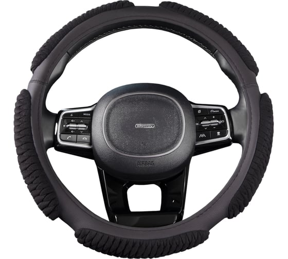 Оплетка SKYWAY Sponge ribby 5 подушечек, M, черная, замша S01101029