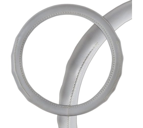 Оплетка SKYWAY Touch-3 L, серая, экокожа S01102110