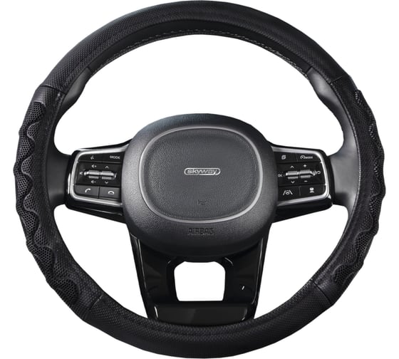 Оплетка SKYWAY Racer-2 M, черно/серая, экокожа S01102417 1