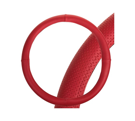 Оплетка SKYWAY Port M, красная, строчка красная, экокожа S01102452 1