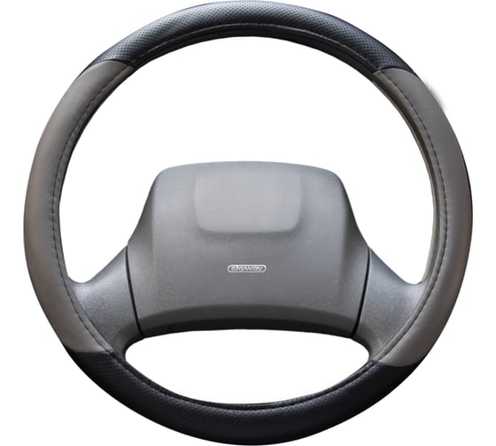 Оплетка SKYWAY Crome-1 L, черно/серая, экокожа S01102033 1
