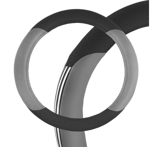 Оплетка SKYWAY Crome-3 XL, черно/серая, экокожа S01102091 1