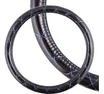 Оплетка SKYWAY Luxury-5 M, черная с синей прострочкой, полиэстер S01105003